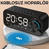 UpWay Dijital Çalar Saat LED Ekran Bluetooth Hoparlör MP3 FM Radyo Alarm Masa Saati