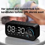UpWay Dijital Çalar Saat LED Ekran Bluetooth Hoparlör MP3 FM Radyo Alarm Masa Saati