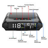 HyMark Evrensel GPS Hız Göstergesi Araç Güneş Enerjili Hız Ölçer S98 HUD Ekranı