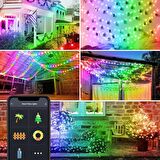 UpWay Bluetooth 10 Metre RGB Renk Değiştiren Akıllı Küre Dizili Işıklar USB 66 LED Kumandalı