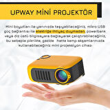 UpWay A2000 Hoparlörlü 1000 Lümen Mini Multimedya Ev Sineması 80 inç  Projeksiyon Cihazı