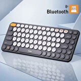 TriLine Baseus Kablosuz Bluetooth 5.0 İngilizce Sessiz Klavye Universal Çoklu Bağlantı 2.4GHz