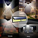 TriLine Solar 180 LED Güneş Enerjili Kumandalı 3 Modlu Duvar Lambası