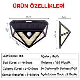 UpWay 3 Adet 166 LED 3 Modlu Solar Güneş Enerjili Hareket Sensörlü Bahçe Garaj Ev Aydınlatma Lambası