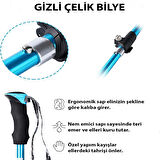 HyMark Trekking Hafif Katlanabilir 105-125cm Dağcı Doğa Kamp Yürüyüş Tırmanma Batonu