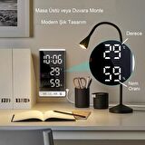 UpWay 6 inç Dijital Aynalı LED Ekran Masa Saati Alarm Sıcaklık Nem USB