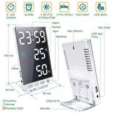 UpWay 6 inç Dijital Aynalı LED Ekran Masa Saati Alarm Sıcaklık Nem USB