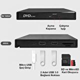 TriLine Harici DVD-RW USB 3.0 +SD TF Kart Okuyucu +3.0 USB Hub