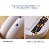 TriLine LED Işıklı Katlanabilir Çift Taraflı USB Makyaj Aynası