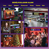 HyMark 35x10cm Programlanabilir LED Matrix Kayan Yazı 20x64 Pixel Emoji Tabela Araba Bluetooth APP Kontrol