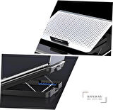 ANAWAY shopping Icecoorel A18  Dizüstü Soğutucusu Taşınabilir Laptop Standı, Dizüstü Isı Dağılımı Raf Masaüstü Laptop Standı, Dizüstü Tutucu Dizüstü Soğutucusu Dizüstü Ped, Alimünyum Hız Ayarlı Oyuncu Metalik Yüzey Notebook Soğutucu, Ergonomik Stand
