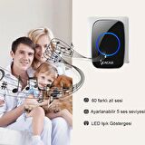 UpWay Ledli 60 Melodi Cacazi Kablosuz Kapı Zili + Koruyucu Kapak