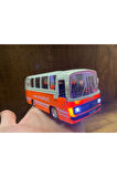1/27 Ölçek Nostalji Halk Otobüsü Sesli Ve Işıklı Çekbırak Oyuncak Halk Otobüsü Turuncu