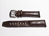 Fado&Her Saate Uyumlu Yarım Kroko  Hakiki Dana Derisi Saat Kordonu 20  mm  (204) koyu kahve