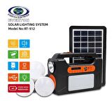 Everton Rt-912 Bluetooth lu 3 Ampullü Solar Güneş Enerjili Fener Kamp Lambası Ve Radyo