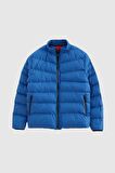 Slim Fit Mavi Rüzgar Geçirmez Elyaf Dolgulu Mont 1HF07ORT01940