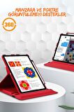 Qpen iPad 3 9.7 inç Uyumlu 360° Tablet Deri Kılıf