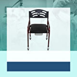 RKL3230 KATLANIR KLOZETLİ SANDALYE DERİ DÖŞEMELİ TEKERLEKLİ