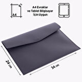 Blu İsme Özel Siyah Deri İç Bölmeli Dosya Evrak Notebook Tablet Çantası Erkek Kartvizit Kalem Kılıfı