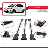 Toyota Verso (AR20) 2009-2018 Arası ile Uyumlu FLY Model Ara Atkı Tavan Barı Gri 3 Adet