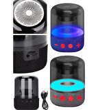 QASUL Bluetooh Speaker Hoparlör Renk Şölenli Dekoratif Speaker Led Şeffaf Sese Duyarlı Gösterili Wireless
