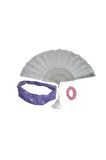 Yelpaze Simli Beyaz & Bandana Seti