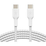 Belkin Boost Charge Örgülü 60W USB-C - USB-C Kablosu 1m, Beyaz