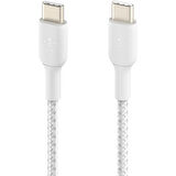 Belkin Boost Charge Örgülü 60W USB-C - USB-C Kablosu 1m, Beyaz