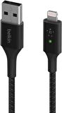 Belkin Smart Led Örgülü Lightning Kablo - 1.2M Siyah