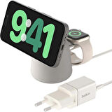 Belkin BoostCharge Pro Kablosuz 2'si 1 arada MagSafe (15 W) Şarj İstasyonu - Krem