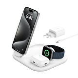 Belkin WIZ029VFWH Qi2 15W 3-1 Magsafe Şarj Cihazı -Beyaz