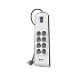 Belkin BSV804VF2M-V2 8'li 2M Akım Koruma Priz+2x USB-A