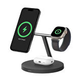 Belkin BoostCharge Pro Qi2 (15 W) 3'ü 1 arada Kablosuz Şarj İstasyonu WIZ032KQBK