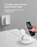 Belkin BoostCharge Pro 3'ü 1 Arada, Qi2 MagSafe Kablosuz Şarj İstasyonu, Beyaz