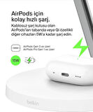 Belkin BoostCharge Pro 3'ü 1 Arada, Qi2 MagSafe Kablosuz Şarj İstasyonu, Beyaz