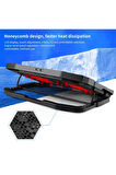 S18 Ayarlanabilir 4 Fanlı Laptop Soğutucu Fan Led Işıklı Bilgisayar Standı Stant Notebook Cooler