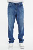 Erkek Yüksek Bel Bol Kesim Baggy Loose Fit Jean Pantolon-C352