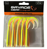 Savage gear LB Sandeel Curltail 7cm 6 Adet Silikon Yem Renk : Pearl Silver