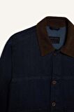 DeFacto Slim Fit Dar Kesim Kontrast Yakalı Mevsimlik Baharlık Jean Ceket E5490AX25SPNM34