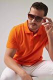 Ds Damat Regular Fit Turuncu Pike Dokulu %100 Pamuk Kıvrılmaz Polo Yaka Nakışlı T-Shirt 4HC14ORT51000 4HC14ORT51000