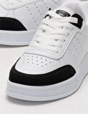 Unisex Düz Hafif Taban Günlük Sneaker Ayakkabı BEYAZ - SİYAH