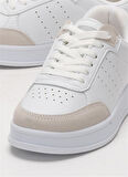 Unisex Düz Hafif Taban Günlük Sneaker Ayakkabı BEYAZ - BEJ