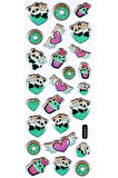 Sticker Kabartmalı Sticker Defter Planlayıcı Etiket (cb629) 16x7 cm- Panda Kalp