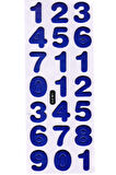 Sticker Kabartmalı Sticker Defter Planlayıcı Etiket (cb510) 16x7 cm- Mavi Rakam Sayı