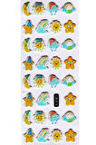 Sticker Kabartmalı Sticker Defter Planlayıcı Etiket (cb513) 16x7 cm- Ay Güneş Gökkuşağı