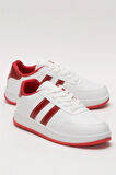 Unisex Düz Hafif Taban Günlük Sneaker Ayakkabı BEYAZ - KIRMIZI