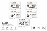 Sandisk 5'li High Endurance 64GB SDSQQNR-064G-GN6IA Micro Sdxc 100/40MB/S C10 V30 Hafıza Kartı 24FİLM