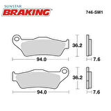 YARI METALİK FREN BALATASI / YAMAHA / YZF R125 / 125cc / ÖN  / 2008-2009-2010-2011-2012-2013-2014-2015-2016-2017-2018-2019-2020