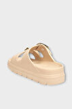 Yüksek Taban Tokalı Şık Kadın Terlik BEJ