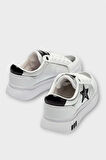 Kadın Yıldız Detay Şık Günlük Spor Sneaker Ayakkabı BEYAZ - SİYAH